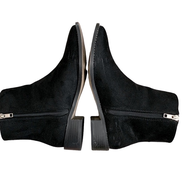 bebe Shoes - Bebe Womens Bling Black Suede Midolo Chelsea Booties w/rhinestones size fall 7M